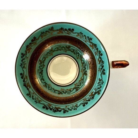 Alka Bavaria "Sylvia" Min Tea Cup Teal with 22K Gold Trim Throughout - Very Rare - Picture 3 of 11